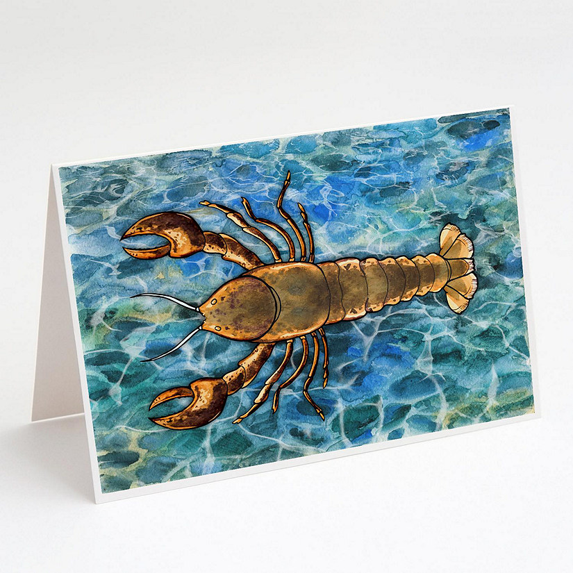 Caroline's Treasures Lobster Greeting Cards and Envelopes Pack of 8, 7 x 5, Fish Image