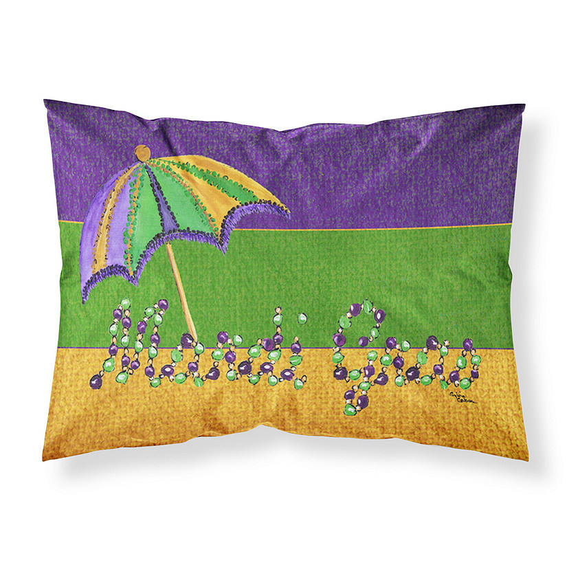 Caroline's Treasures Mardi Gras, Mardi Gras Beads and Umbrella Fabric Standard Pillowcase, 30 x 20.5, New Orleans Image