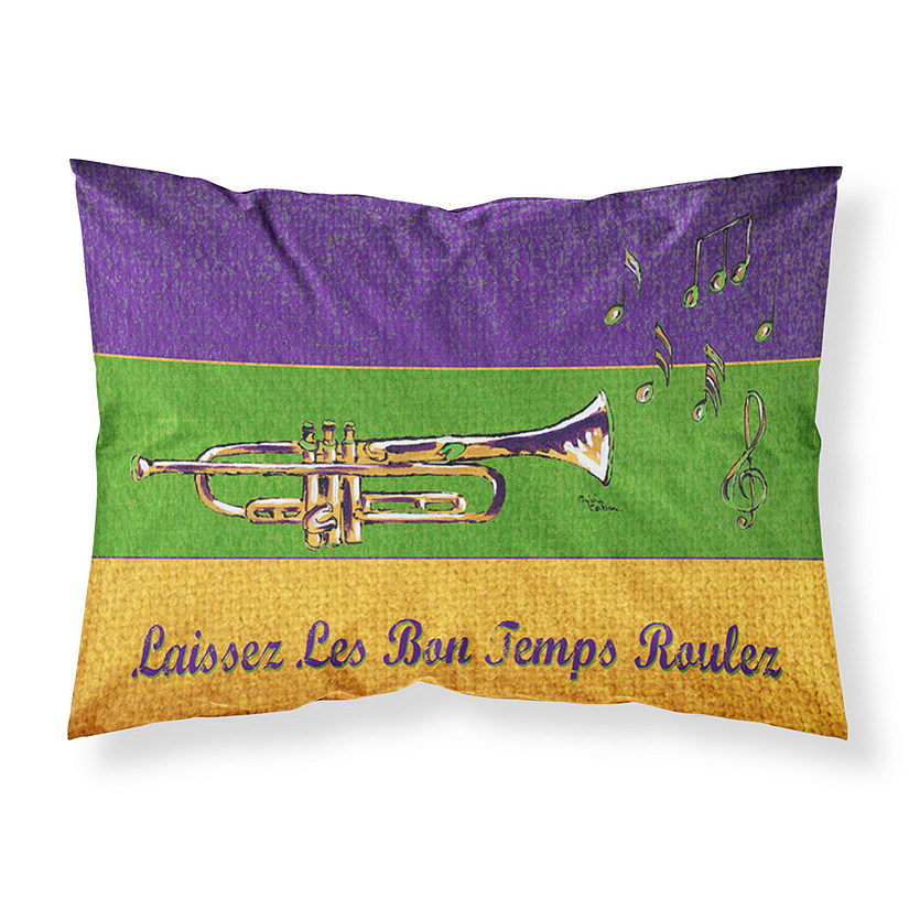 Caroline's Treasures Mardi Gras, Mardi Gras Jazz Trumpet Fabric Standard Pillowcase, 30 x 20.5, New Orleans Image