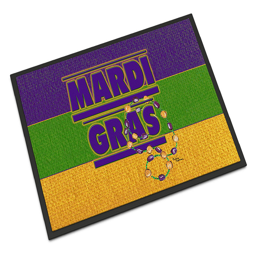 Caroline's Treasures Mardi Gras, Mardi Gras with Beads Indoor or Outdoor Mat 24x36, 36 x 24, New Orleans Image