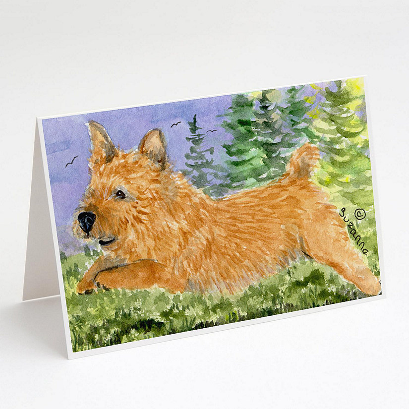 Caroline's Treasures Norwich Terrier Greeting Cards and Envelopes Pack of 8, 7 x 5, Dogs Image