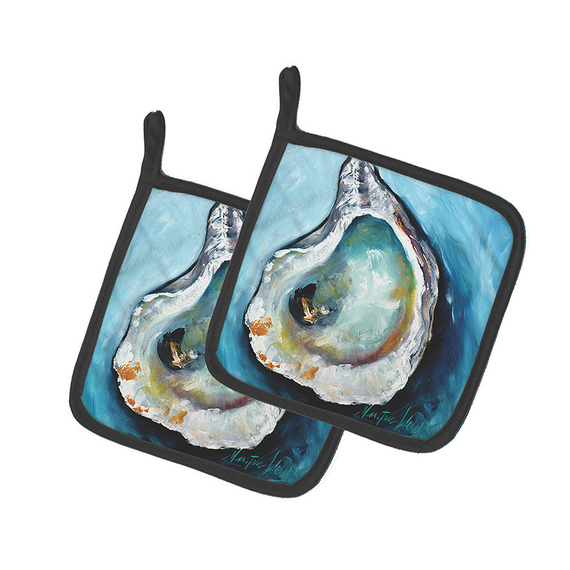 Caroline's Treasures Oyster Pair of Pot Holders, 7.5 x 7.5, Seafood Image