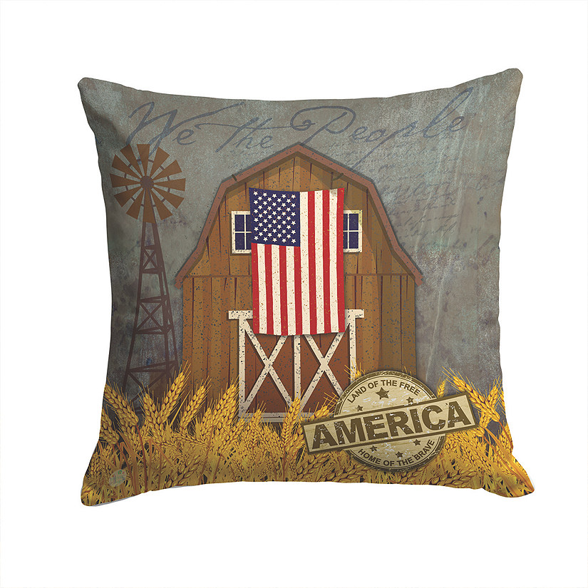 Caroline's Treasures Patriotic Barn Land of America Fabric Decorative Pillow, 18 x 18, Image