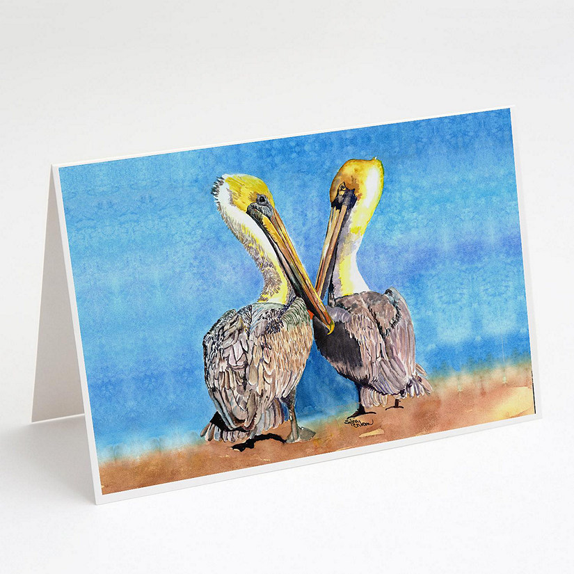 Caroline's Treasures Pelican Greeting Cards and Envelopes Pack of 8, 7 x 5, Birds Image