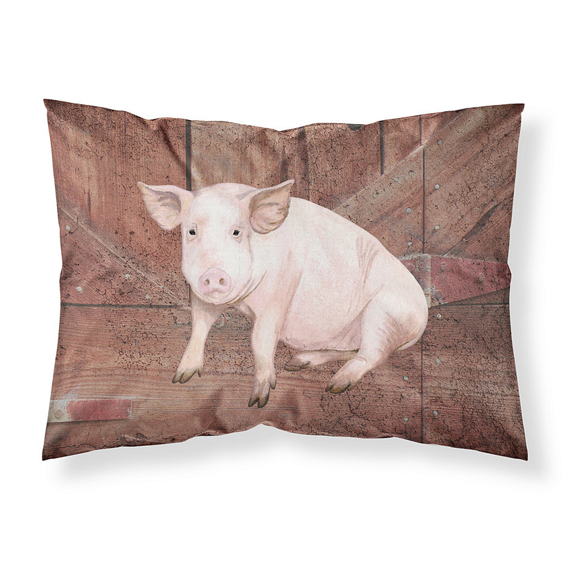 Caroline's Treasures Pig at the barn door Fabric Standard Pillowcase, 30 x 20.5, Farm Animals Image