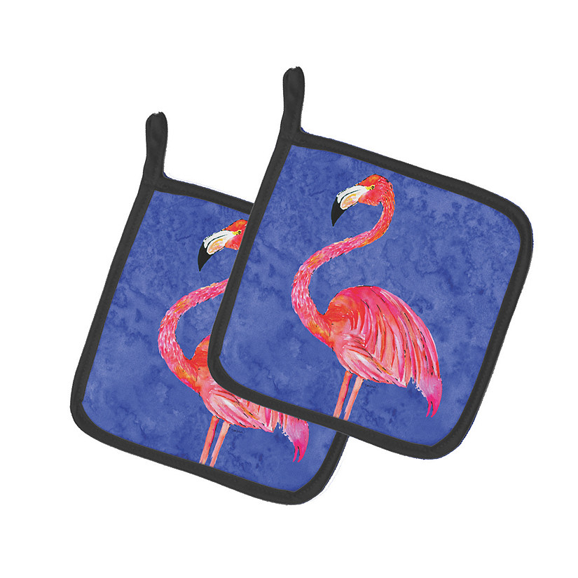 Caroline's Treasures Pink Flamingo Pair of Pot Holders, 7.5 x 7.5, Birds Image