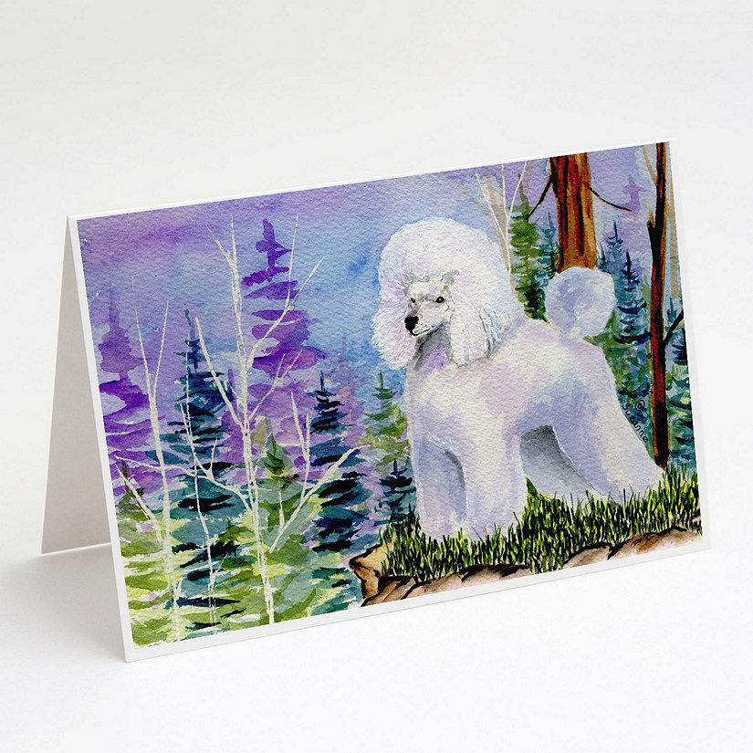 Caroline's Treasures Poodle Greeting Cards and Envelopes Pack of 8, 7 x 5, Dogs Image