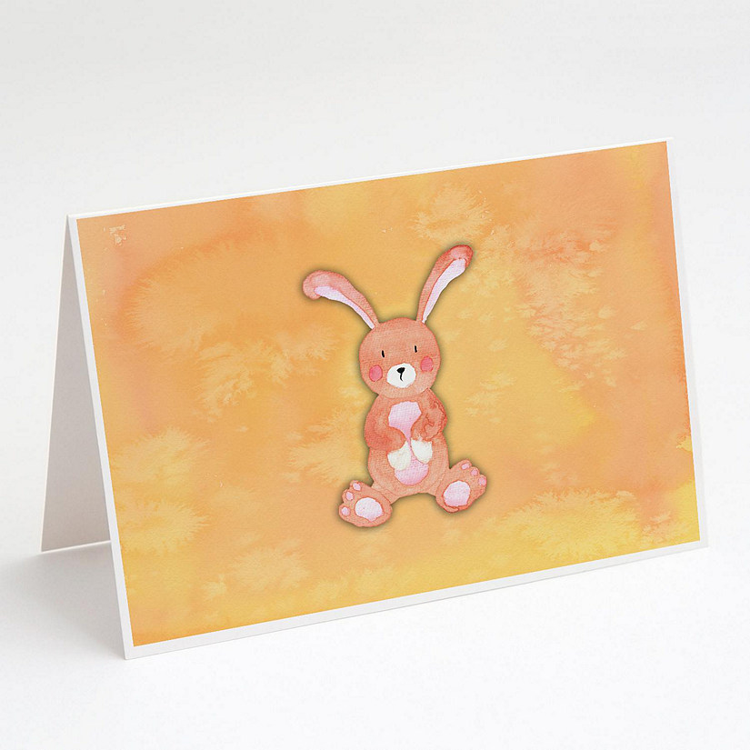 Caroline's Treasures Rabbit Watercolor Greeting Cards and Envelopes Pack of 8, 7 x 5, Farm Animals Image