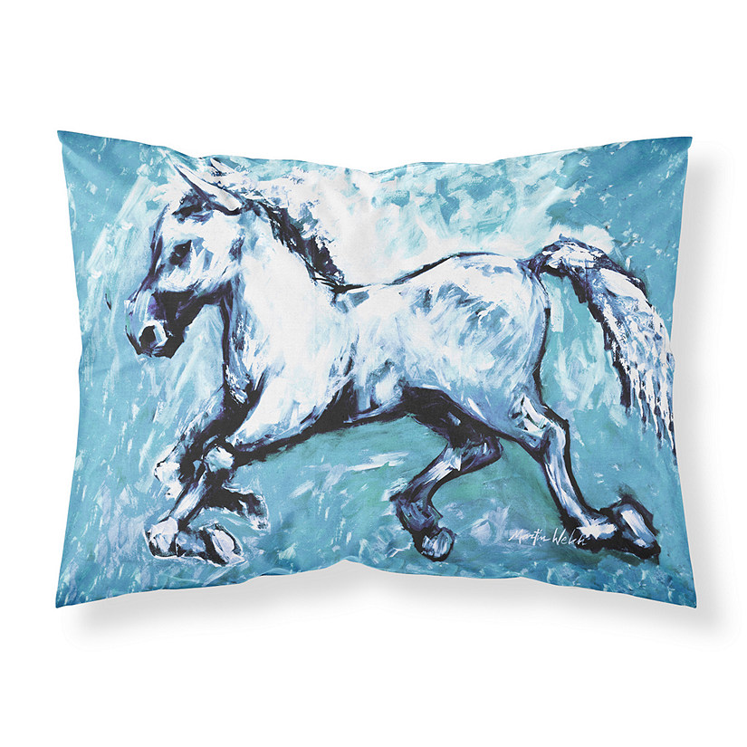 Caroline's Treasures Shadow the Horse in blue Fabric Standard Pillowcase, 30 x 20.5, Farm Animals Image