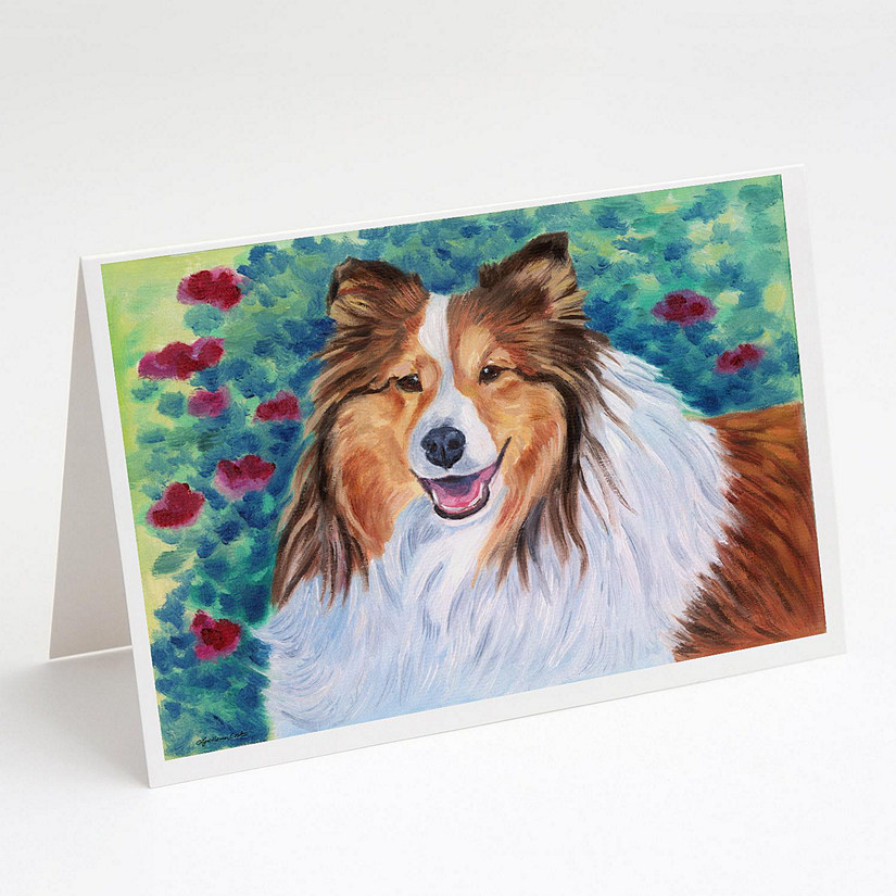 Caroline's Treasures Sheltie Greeting Cards and Envelopes Pack of 8, 7 x 5, Dogs Image