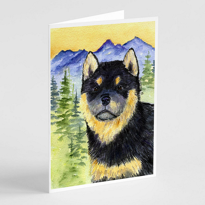 Caroline's Treasures Shiba Inu Greeting Cards and Envelopes Pack of 8, 7 x 5, Dogs Image