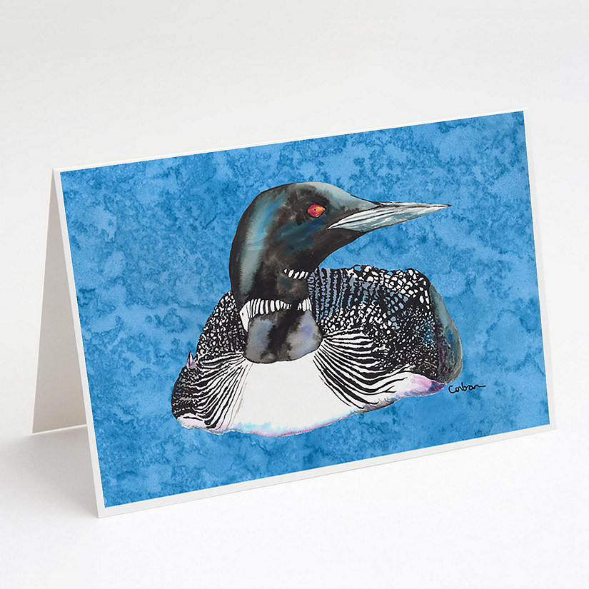 Caroline's Treasures Single Loon Greeting Cards and Envelopes Pack of 8, 7 x 5, Birds Image
