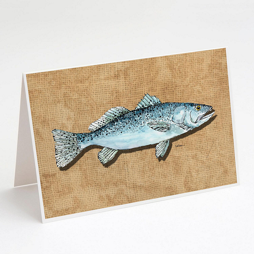Caroline's Treasures Speckled Trout Greeting Cards and Envelopes Pack of 8, 7 x 5, Fish Image