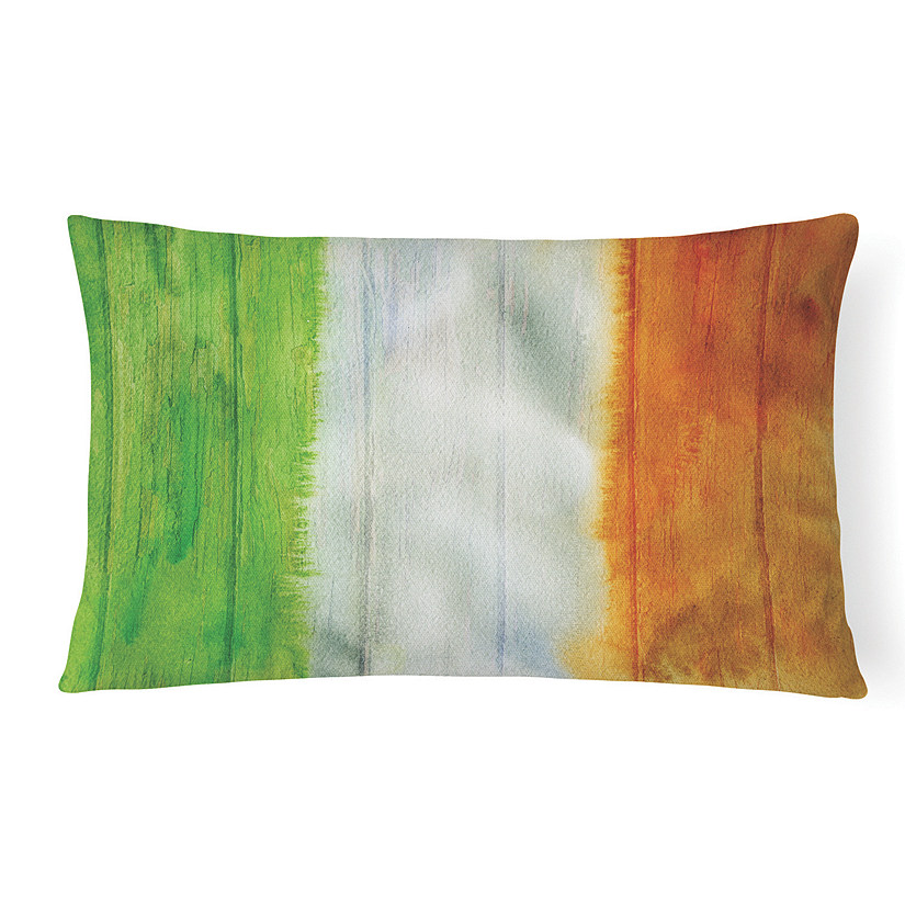 Caroline's Treasures, St Patrick's Day, Irish Flag on Wood Canvas Fabric Decorative Pillow, 12 x 16, Seasonal Image