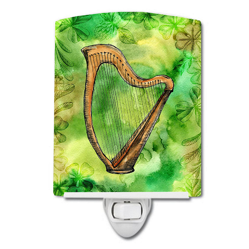 Caroline's Treasures St Patrick's Day, Irish Harp Ceramic Night Light, 4 x 6, Seasonal Image