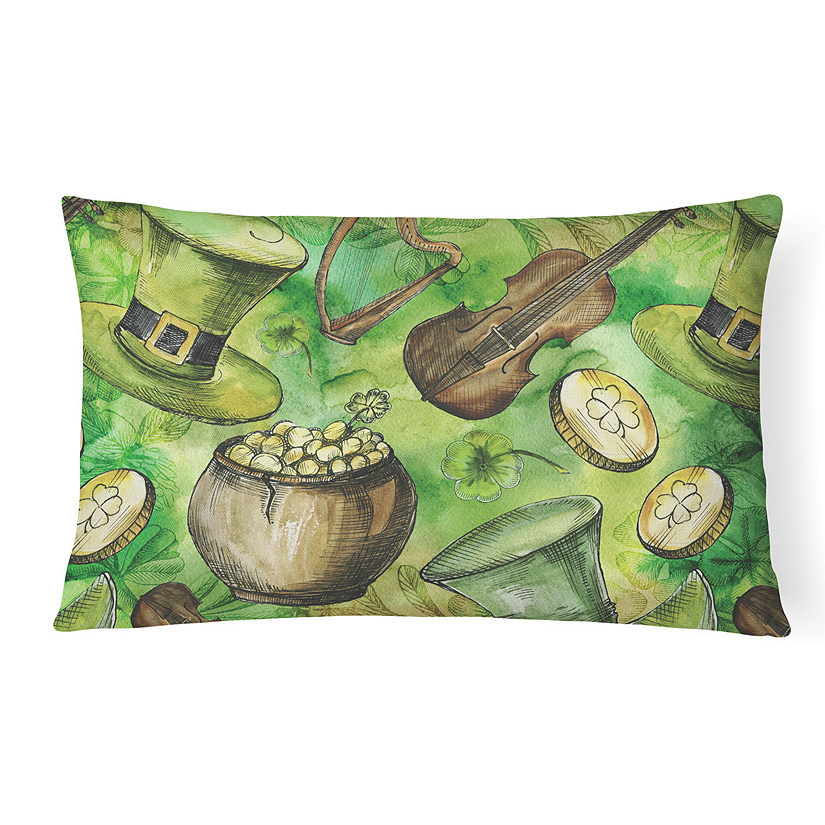 Caroline's Treasures, St Patrick's Day, Luck of the Irish Canvas Fabric Decorative Pillow, 12 x 16, Seasonal Image