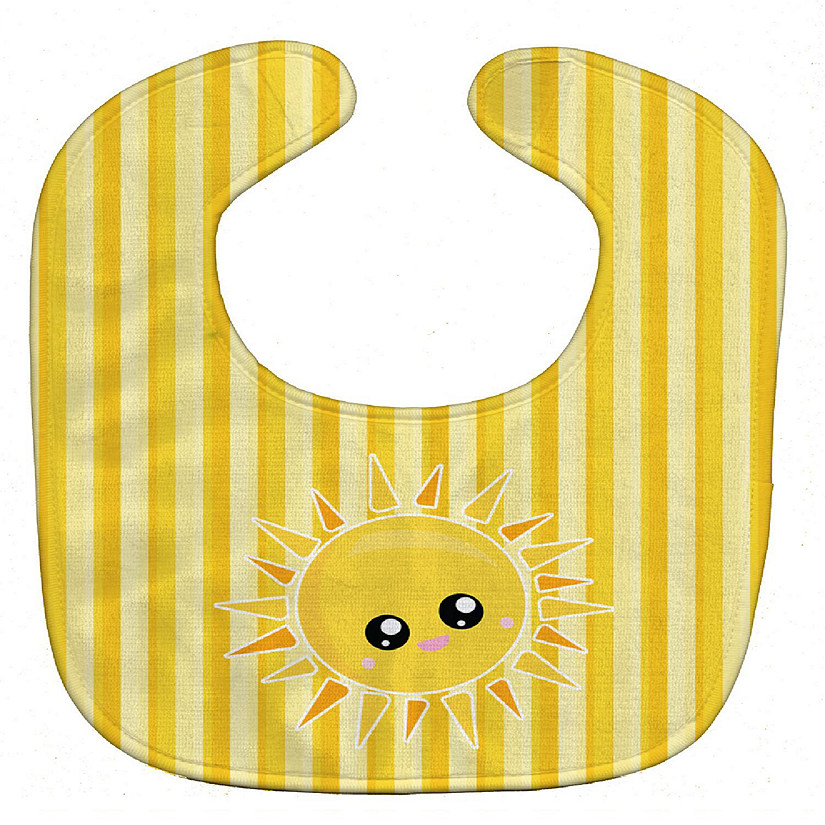 Caroline's Treasures Sunshine Sun Face on Stripes Baby Bib, 10 x 13, Image