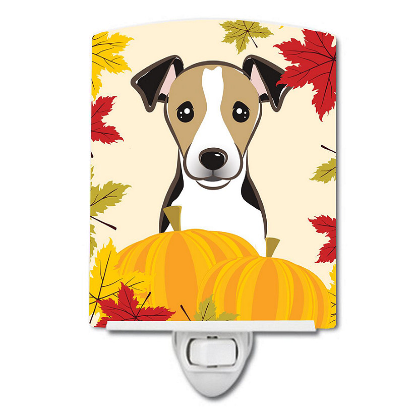 Caroline's Treasures Thanksgiving, Jack Russell Terrier Thanksgiving Ceramic Night Light, 4 x 6, Dogs Image