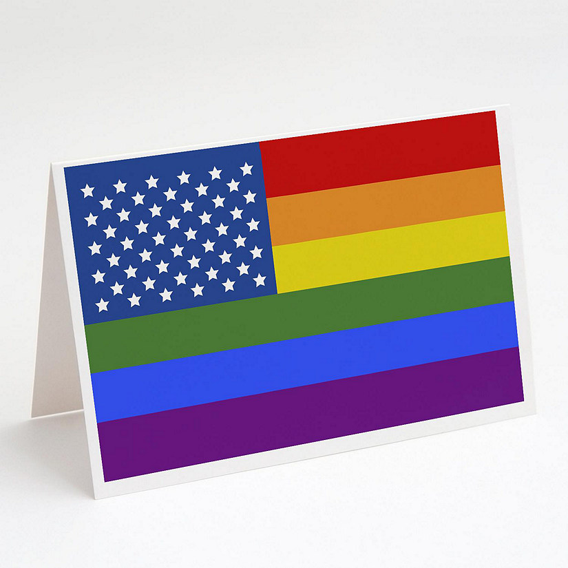 Caroline's Treasures USA Gay Pride Greeting Cards and Envelopes Pack of 8, 7 x 5, Pride Image
