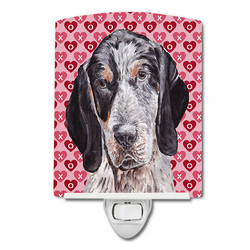 Caroline's Treasures Valentine's Day, Blue Tick Coonhound Hearts and Love Ceramic Night Light, 4 x 6, Dogs Image