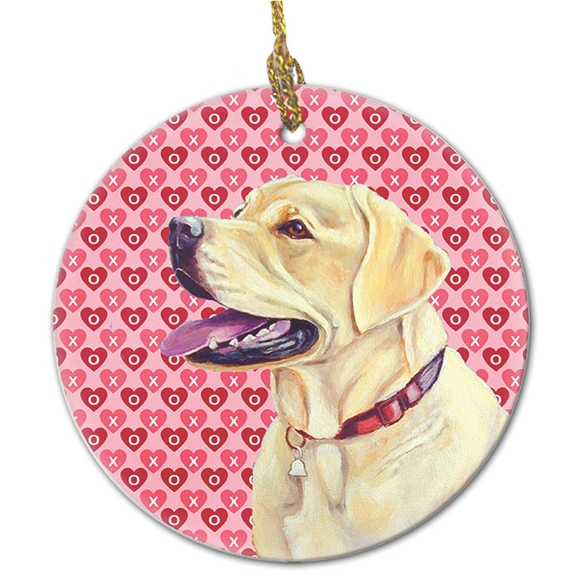 Caroline's Treasures, Valentine's Day Ceramic Ornament, Dogs, Labrador Retriever, 2.8x2.8 Image