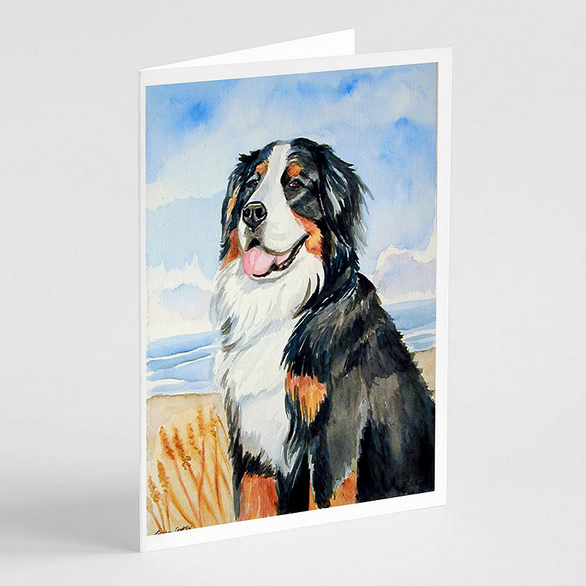 Caroline's Treasures Valentine's Day, Momma's Love Bernese Mountain Dog Greeting Cards and Envelopes Pack of 8, 7 x 5, Dogs Image