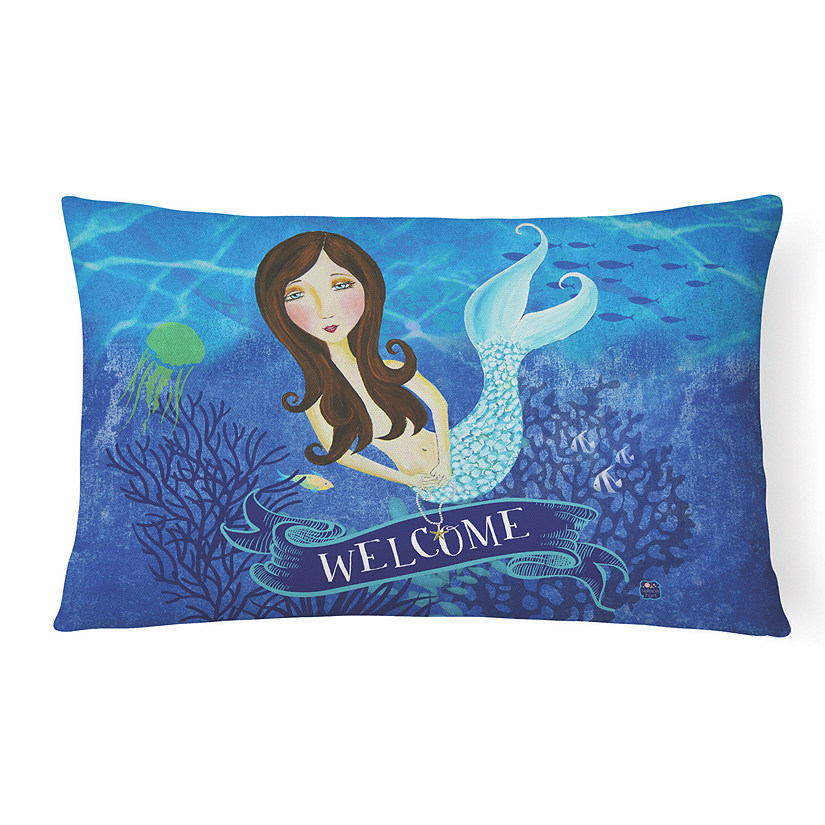 Caroline's Treasures Welcome Mermaid Canvas Fabric Decorative Pillow, 12 x 16, Fantasy Image