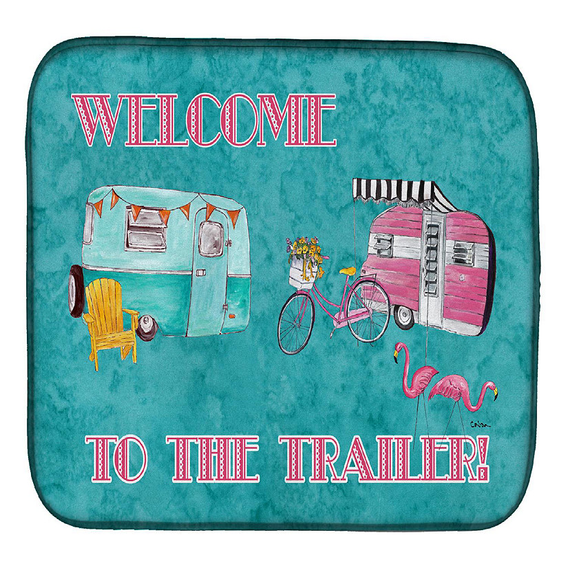Caroline's Treasures Welcome to the Trailer Dish Drying Mat, 14 x 21, Camping Image