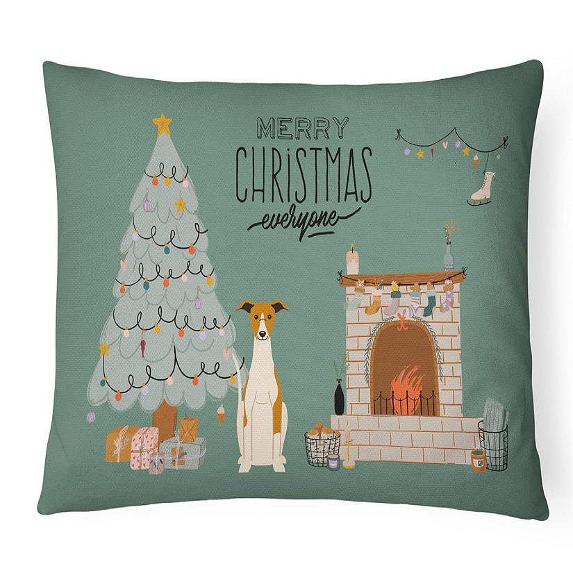 Caroline's Treasures Whippet Christmas Everyone Canvas Fabric Decorative Pillow, 12 x 16, Dogs Image