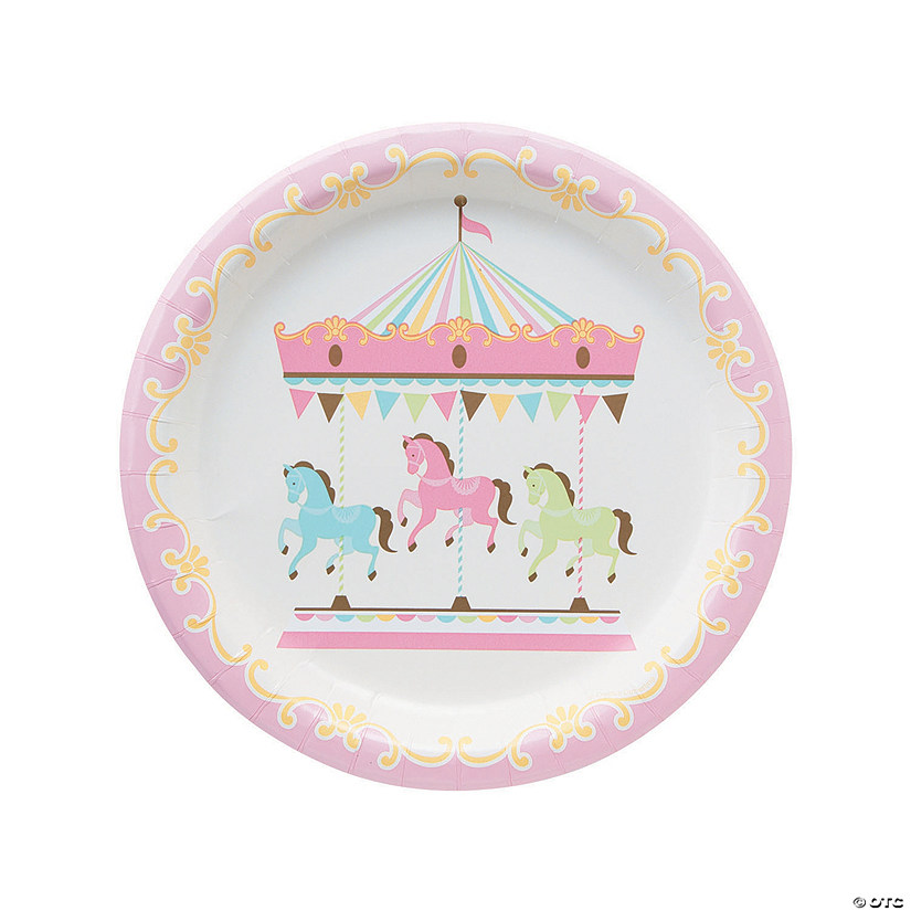 Carousel Baby Shower Paper Dinner Plates | Oriental Trading