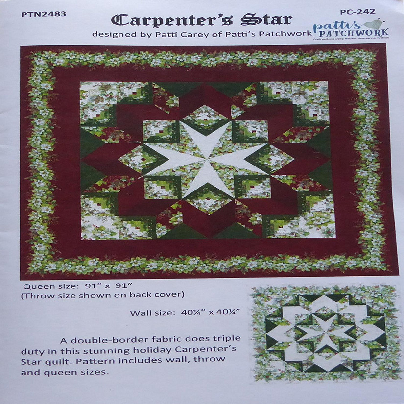 Carpenters Star Quilt pattern 3 sizes By Patti Carey for Pattis Patchwork Image