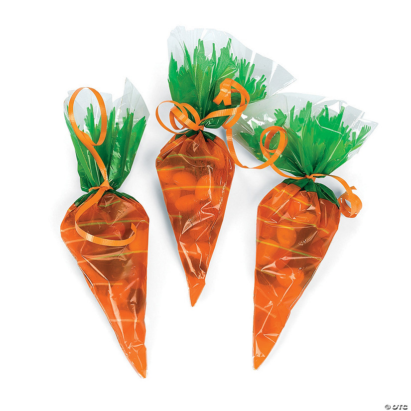Carrot-Shaped Cellophane Goody Bags Image