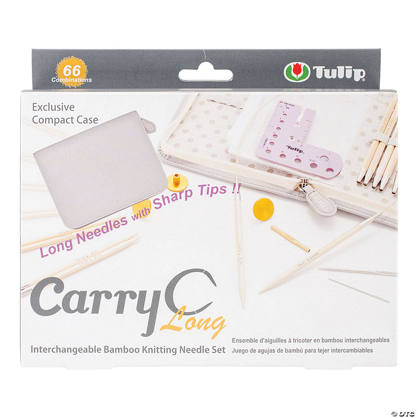 Carry C Interchangeable Bamboo Knitting Needle Long Set Oriental Trading