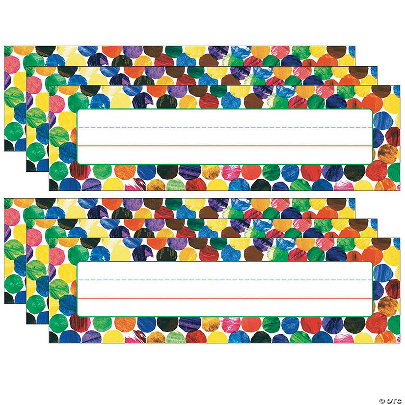 Carson Dellosa Education Eric Carle Dots Desk Nameplates, 36 Per Pack, 6 Packs Image