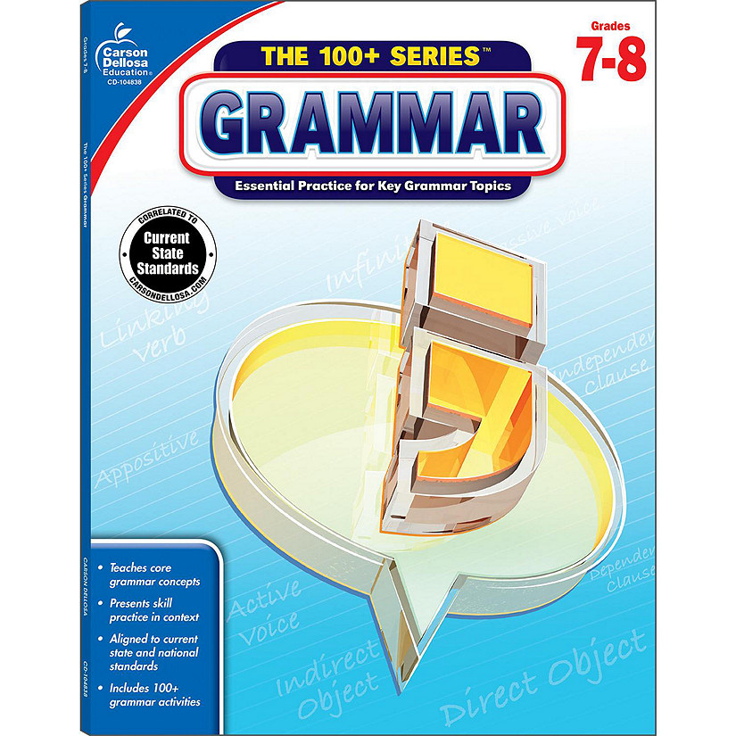 Carson Dellosa Education Grammar Workbook Grades 7-8 Image