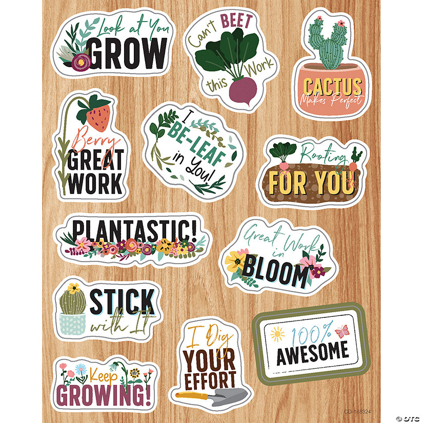 Carson Dellosa Education Grow Together Motivators Shape Stickers, 72 Per Pack, 12 Packs Image