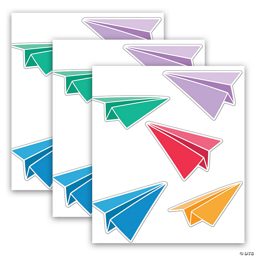 Carson Dellosa Education Happy Place Paper Airplanes Cut-Outs, 36 Per Pack, 3 Packs Image