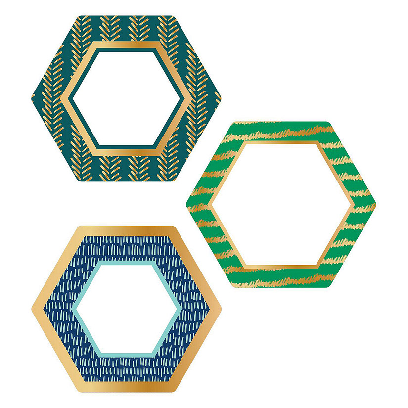 Carson Dellosa Education Hexagons with Gold Foil Cut Outs Image