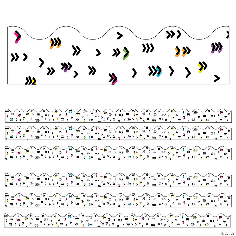 Carson Dellosa Education Kind Vibes Rainbow Doodles Scalloped Borders, 39 Feet Per Pack, 6 Packs Image