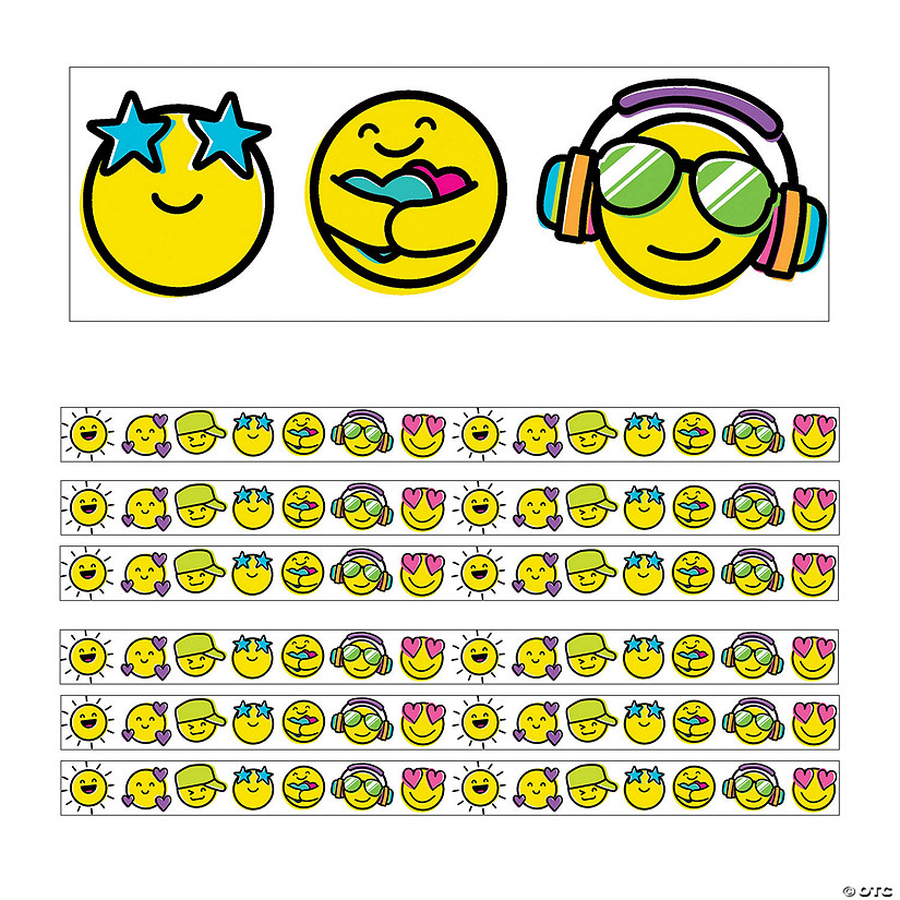 Carson Dellosa Education Kind Vibes Smiley Faces Straight Borders, 36 Feet Per Pack, 6 Packs Image