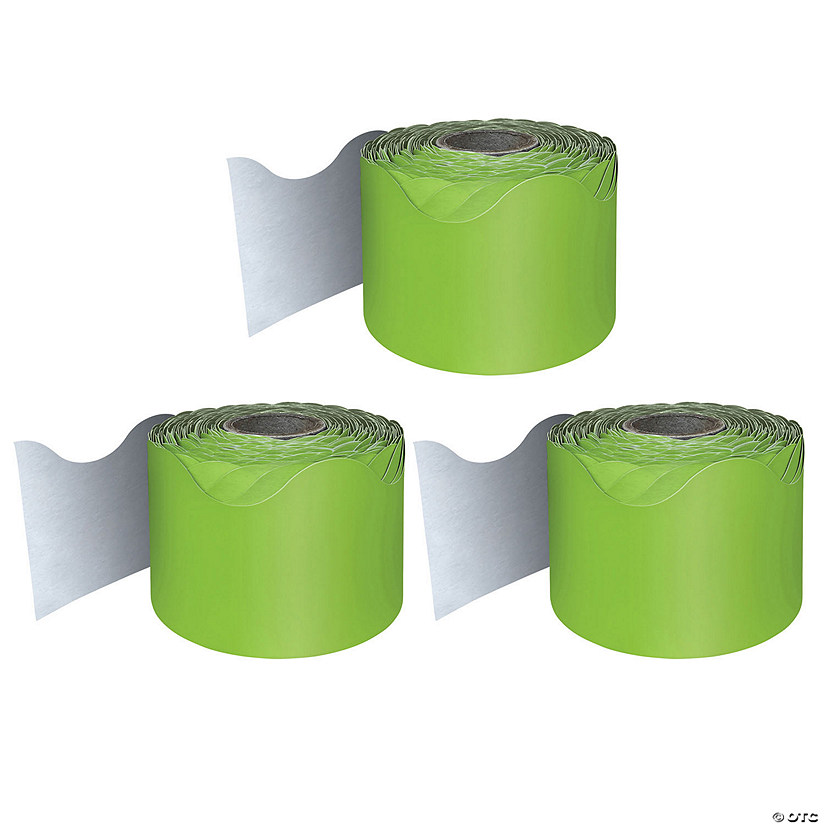 Carson Dellosa Education Lime Rolled Scalloped Border, 65 Feet Per Roll, Pack of 3 Image