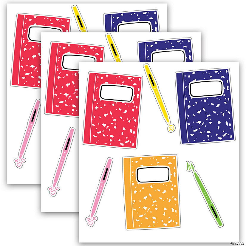 Carson Dellosa Education Notebooks and Pens Cut-Outs, 36 Per Pack, 3 Packs Image