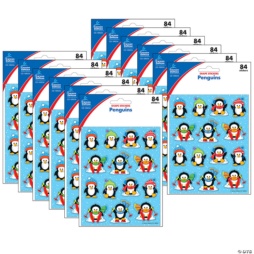 Carson Dellosa Education Penguins Shape Stickers, 84 Per Pack, 12 Packs Image