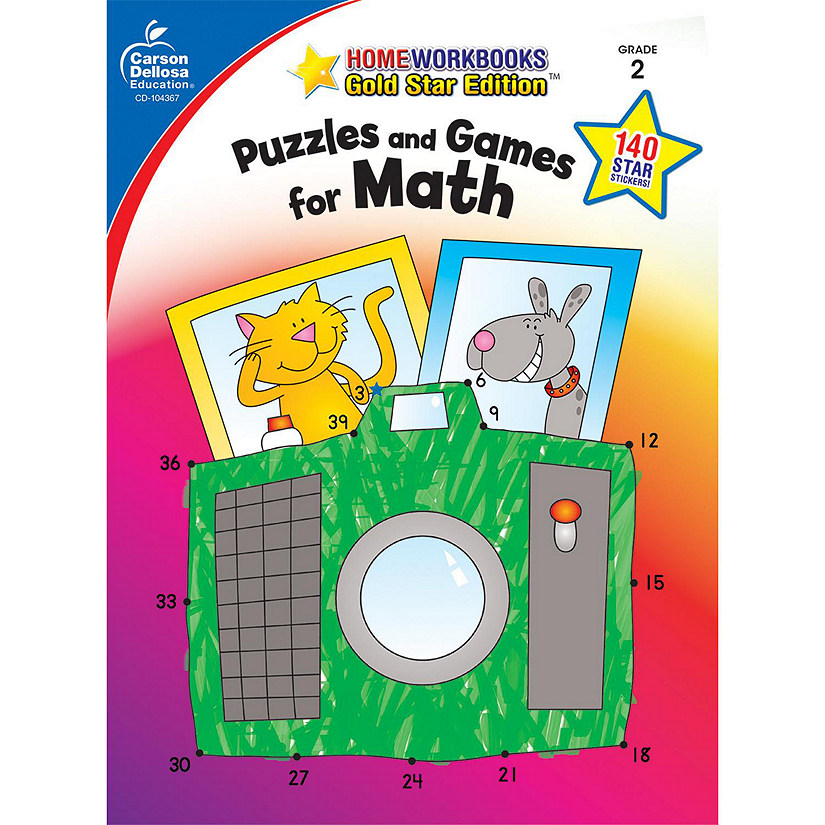 Carson Dellosa Education Puzzles and Games for Math Activity Book Grade 2 Image
