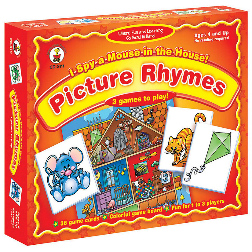 Carson Dellosa I Spy a Mouse in the House! Picture Rhymes Board Game Image