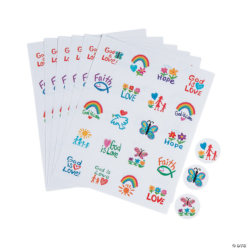 Carson Dellosa® Kid Drawn Religious Sticker Sheets Oriental Trading