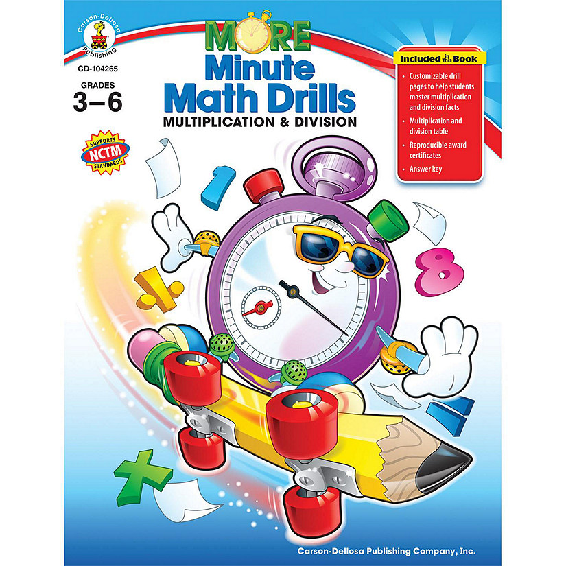 Carson Dellosa More Minute Math Drills, Grades 3 - 6 Resource Book Image