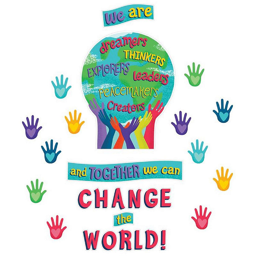 Carson Dellosa -- One World Together We Can Change the World Bulletin Board Set, 47 Pieces, Classroom D&#233;cor Image