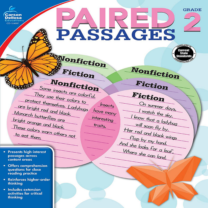 Carson Dellosa Paired Passages, Grade 2 Workbook Image