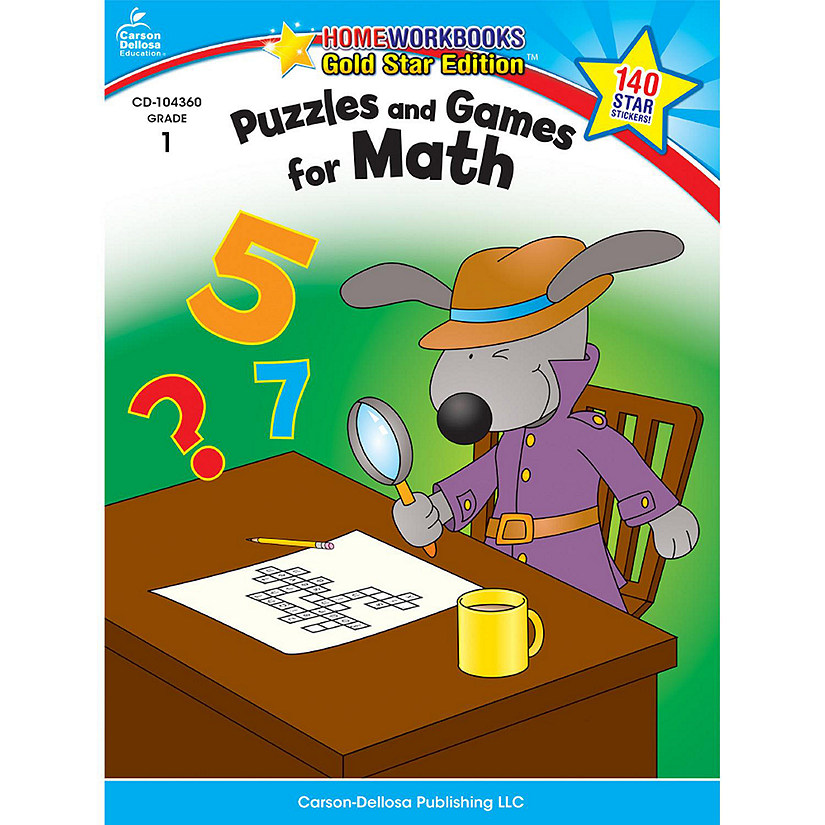 Carson Dellosa Puzzles and Games for Math, Grade 1 Activity Book Image